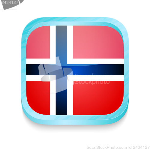 Image of Smart phone button with Norway flag