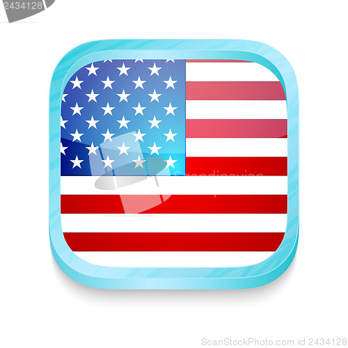 Image of Smart phone button with USA flag