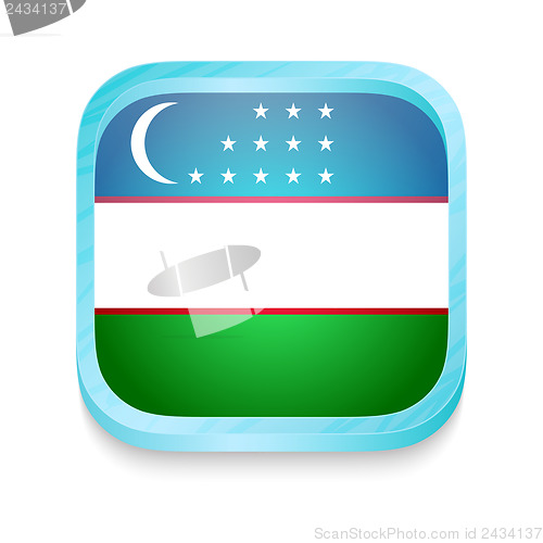 Image of Smart phone button with Uzbekistan flag