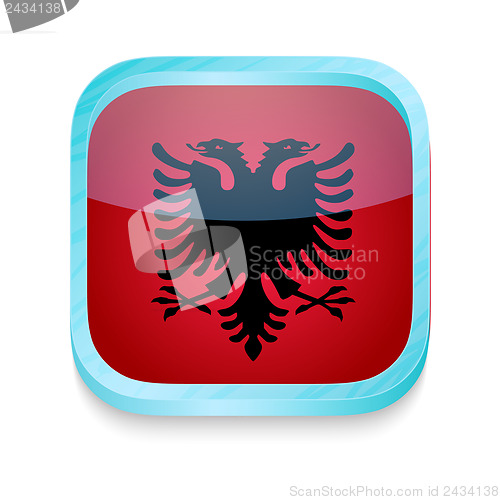 Image of Smart phone button with Albania flag