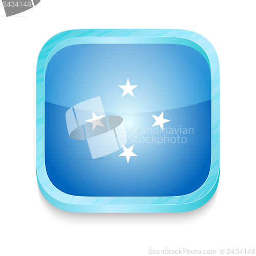 Image of Smart phone button with Micronesia flag