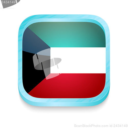 Image of Smart phone button with Kuwait flag