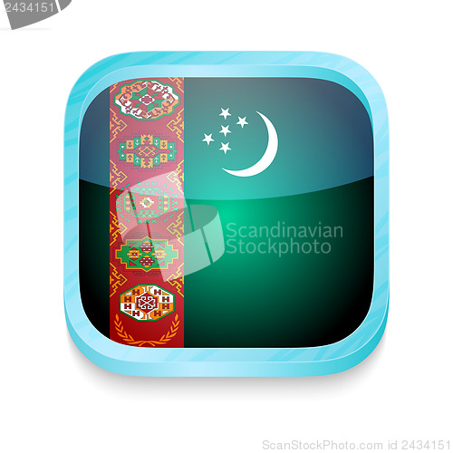 Image of Smart phone button with Turkmenistan flag