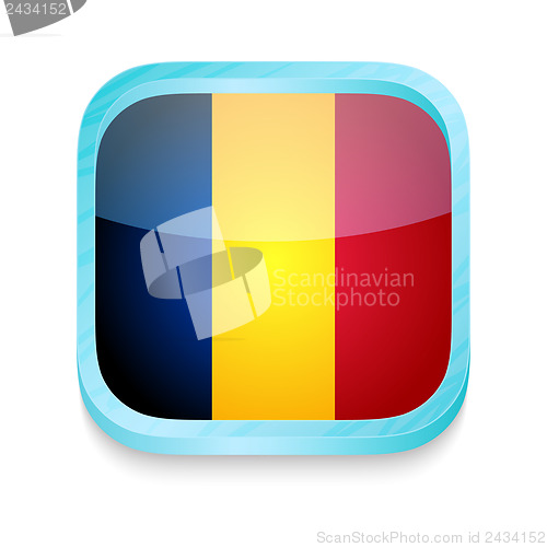 Image of Smart phone button with Romania flag