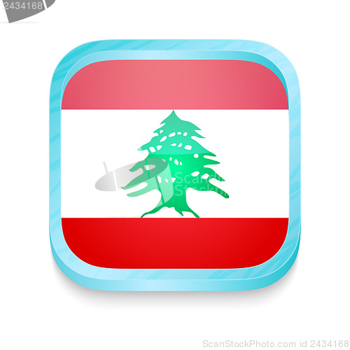 Image of Smart phone button with Lebanon flag