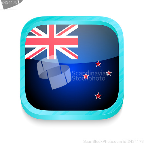 Image of Smart phone button with New Zealand flag