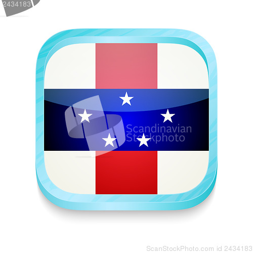 Image of Smart phone button with Netherlands Antilles flag