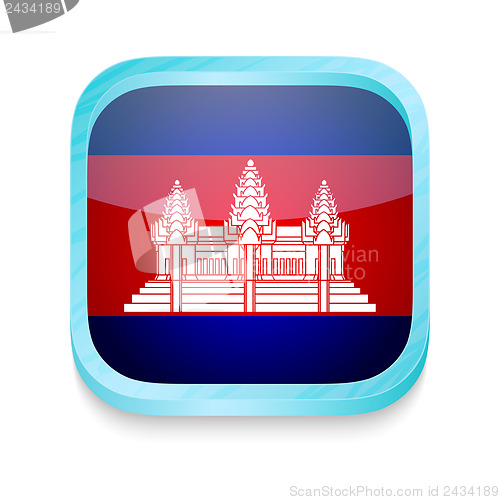 Image of Smart phone button with Cambodia flag