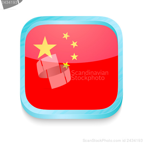Image of Smart phone button with China flag