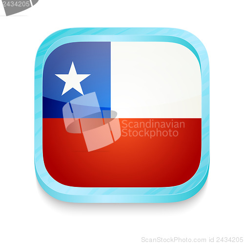 Image of Smart phone button with Chile flag