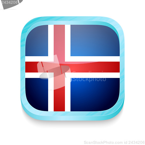 Image of Smart phone button with Iceland flag