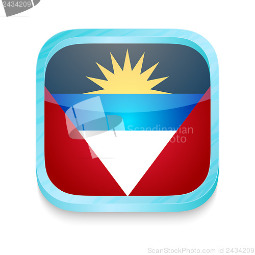 Image of Smart phone button with Antigua and Barbuda flag