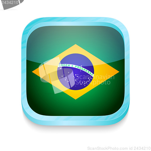 Image of Smart phone button with Brazil flag