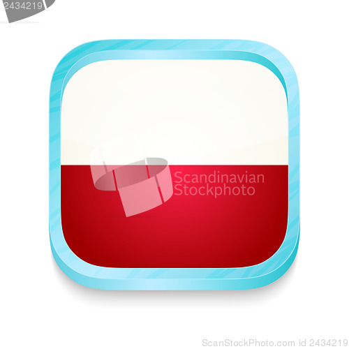 Image of Smart phone button with Poland flag