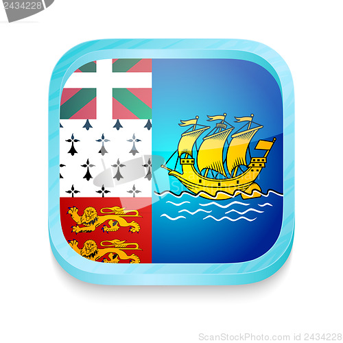 Image of Smart phone button with Saint-Pierre and Miquelon flag