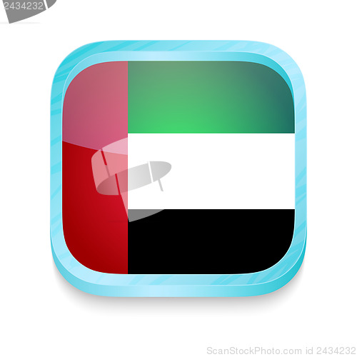 Image of Smart phone button with United Arab Emirates flag