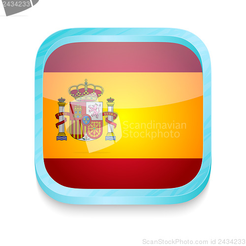 Image of Smart phone button with Spain flag