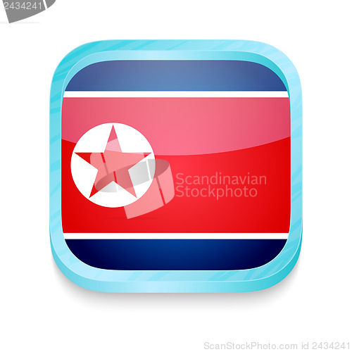 Image of Smart phone button with North Korea flag