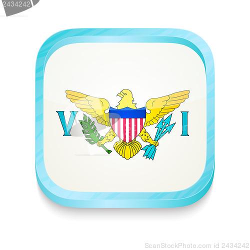 Image of Smart phone button with United States Virgin Islands flag