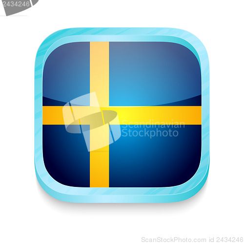 Image of Smart phone button with Sweden flag