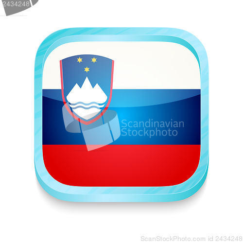 Image of Smart phone button with Slovenia flag