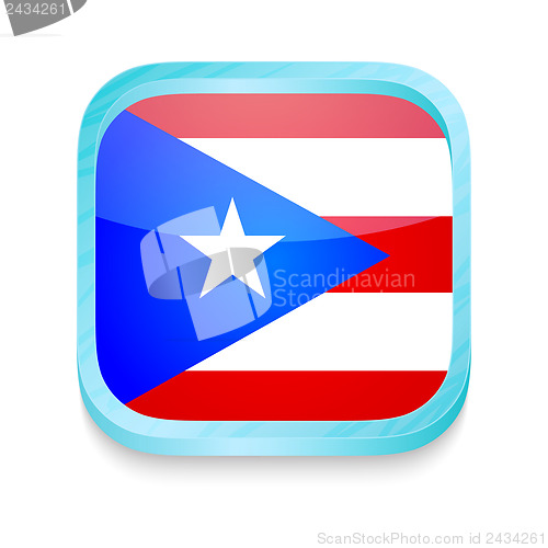 Image of Smart phone button with Puerto Rico flag