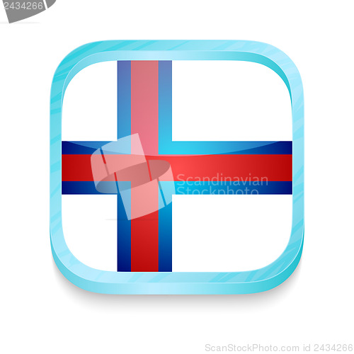 Image of Smart phone button with Faeroe Island flag