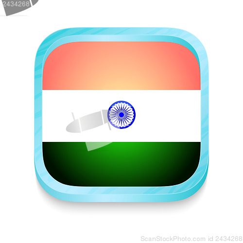 Image of Smart phone button with India flag