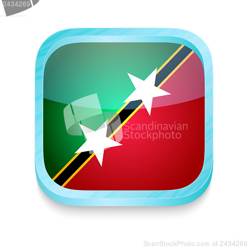 Image of Smart phone button with Saint Kitts and Nevis flag