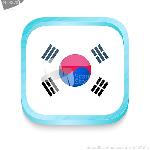 Image of Smart phone button with South Korea flag