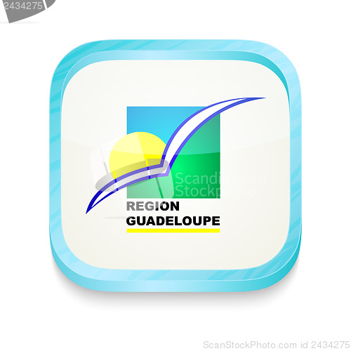 Image of Smart phone button with Region Guadeloupe flag