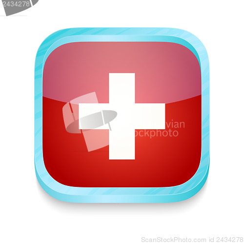 Image of Smart phone button with Switzerland flag