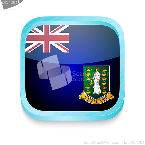 Image of Smart phone button with British Virgin Islands flag