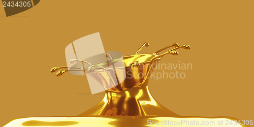 Image of Splashes and aplatter of melted gold