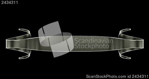 Image of Black glossy emblem or label with curles isolated