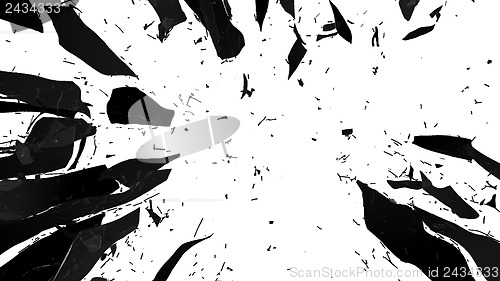 Image of Pieces of Shattered glass isolated on white