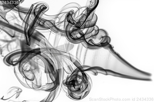 Image of Abstract pattern: black smoke swirls and curves 