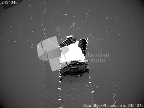 Image of Cubic Pieces of grey Shattered glass isolated 