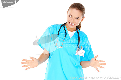 Image of Playful young nurse or doctor