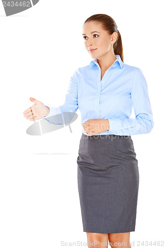 Image of Businesswoman offering to shake hands