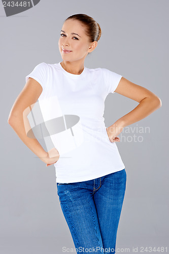 Image of Smiling sexy young woman