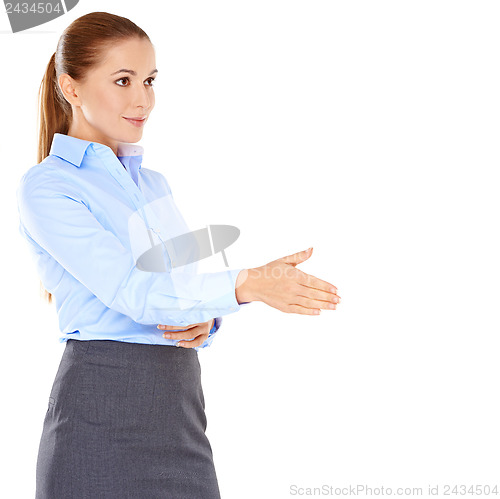 Image of Businesswoman offering to shake hands