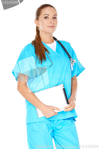 Image of Female doctor with a tablet-pc