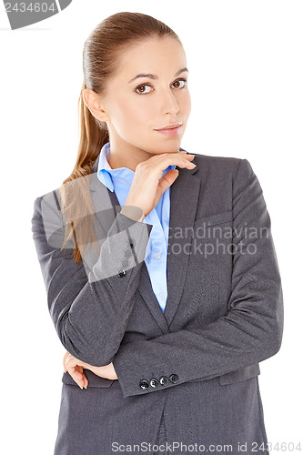 Image of Sceptical businesswoman