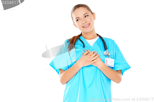 Image of Friendly confident female doctor