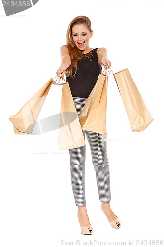 Image of Ecstatic female shopper