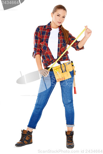 Image of Confident happy DIY handy woman