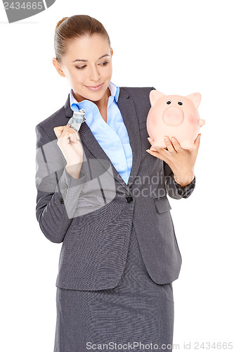 Image of Woman deciding whether to spend or save