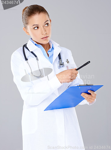 Image of Woman doctor with a clipboard