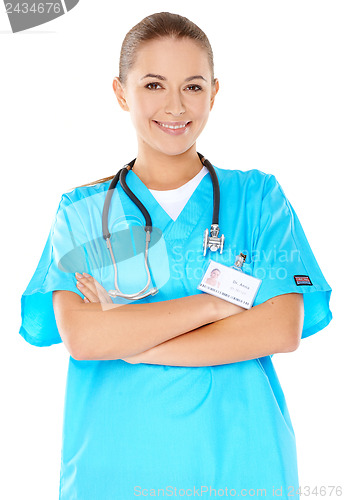 Image of Friendly confident female doctor
